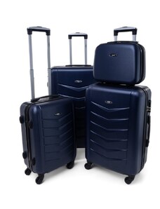 Rogal Modrá sada 4 elegantných plastových kufrov "Armor" - veľ. S, M, L, XL