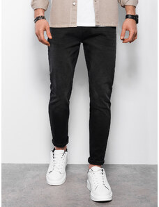 Ombre Clothing Pánske džínsové nohavice CARROT FIT - čierne V3 OM-PADP-0117
