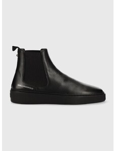 Kožené topánky chelsea Karl Lagerfeld Flint pánske, čierna farba
