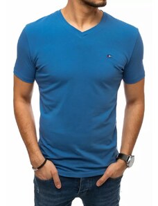 Buďchlap Štýlové tričko v modrej farbe s V-výstrihom