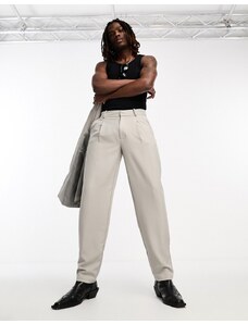 ADPT loose fit high waisted suit trousers grey