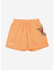 Detské krátke nohavice Kenzo Kids oranžová farba, nastaviteľný pás