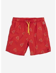 Detské krátke nohavice Happy Socks Pizza Slice červená farba, vzorované, nastaviteľný pás, KPZS116-4300
