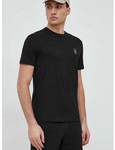 Bavlnené tričko Armani Exchange čierna farba, s nášivkou, 8NZTPR ZJH4Z NOS