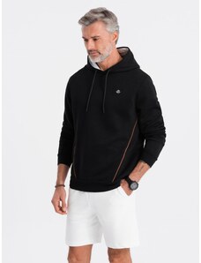 Ombre Clothing Men's hoodie with zippered pocket - black V4 OM-SSNZ-22FW-006