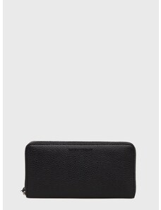 Kožená peňaženka Emporio Armani pánsky, čierna farba
