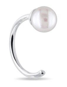 Napichovacia náušnica z bieleho zlata s perlou na jedno ucho KLENOTA E6049002S