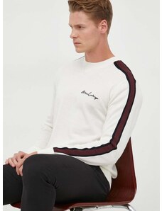 Vlnený sveter Armani Exchange pánsky, béžová farba, tenký