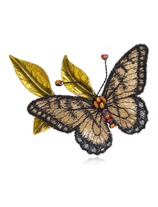 Éternelle Exkluzivní vyšívaná brož Paula - motýl