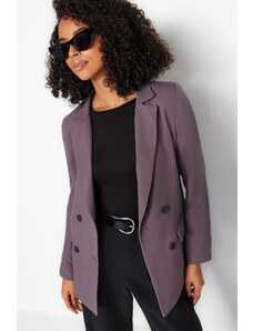 Trendyol Dark Gray Regular Lined Double Breasted Blazer with Closure