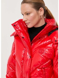 Páperová bunda Karl Lagerfeld dámska, červená farba, zimná