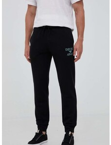 Tepláky Emporio Armani Underwear čierna farba, s nášivkou