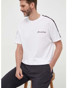 Bavlnené tričko Armani Exchange biela farba, s nášivkou