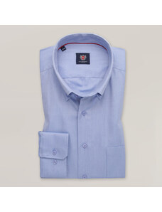 Willsoor Pánska slim fit košeľa modrá s hladkým vzorom 15379