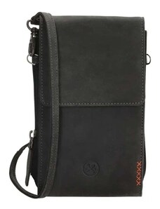 Hide & Stitches Čierna kabelka na mobil z pravej kože „Freya“