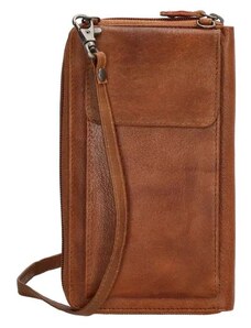 Beagles Hnedá kožená kabelka na mobil + peňaženka 2v1 „Dayana“