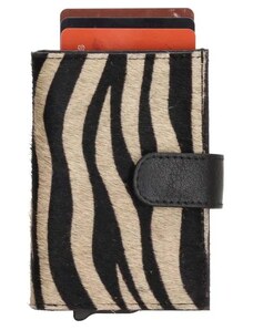Hide & Stitches Béžovo-čierna malá kožená peňaženka "Sahara"