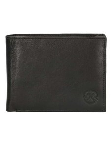 Hide & Stitches Čierna pánska kožená peňaženka "Static"
