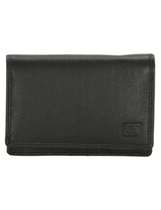 Double-D Čierna praktická kožená peňaženka "Collect"