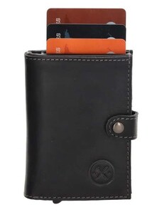 Double-D Čierna kožená peňaženka s RFID ochranou "Protect"