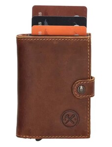 Double-D Hnedá kožená peňaženka s RFID ochranou "Protect"