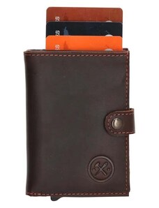 Double-D Tmavohnedá kožená peňaženka s RFID ochranou "Protect"