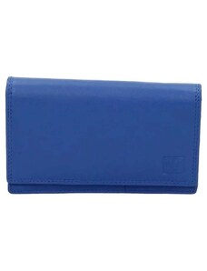 Double-D Modrá veľká kožená peňaženka "Dominas"