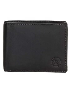 Hide & Stitches Čierna pánska kožená peňaženka "Omaha"
