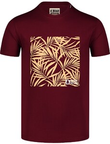 Nordblanc Vínové pánske bavlnené tričko REEDS