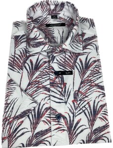 Venergi Pánska vzorovaná košeľa s palmovým vzorom - červená 47
