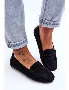 Kesi Women's suede loafers black Lenvie