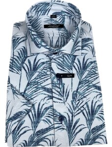 Venergi Pánska vzorovaná košeľa s palmovým vzorom - tyrkysová 47