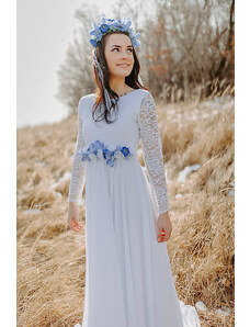 Mexy Kvetovaný svadobný opasok – modrý