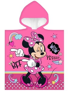 ZorluTeks Dievčenské plážové pončo - osuška s kapucňou Minnie Mouse - Disney - 100% bavlna - 50 x 100 cm
