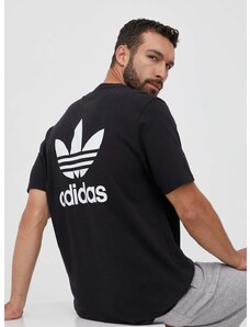 Bavlnené tričko adidas Originals čierna farba, s potlačou