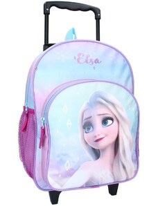 Vadobag Detský / dievčenský cestovný kufor na kolieskach s predným vreckom Ľadové kráľovstvo - Frozen - 13L