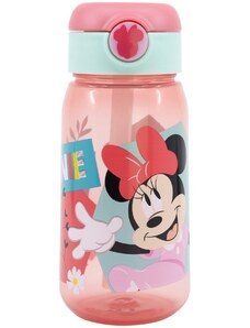 Stor Plastová fľaša na pitie so slamkou a viečkom Minnie Mouse - 510 ml