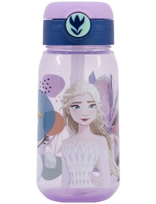 Stor Plastová fľaša na pitie so slamkou a viečkom Ľadové kráľovstvo - Frozen - 510 ml