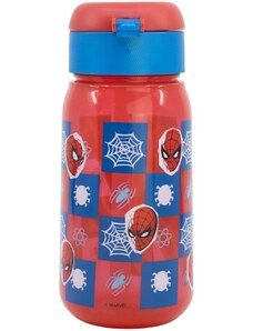 Stor Plastová fľaša na pitie so slamkou a viečkom Spiderman - 510 ml