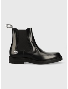 Kožené topánky chelsea Karl Lagerfeld KRAFTMAN pánske, čierna farba, KL11443