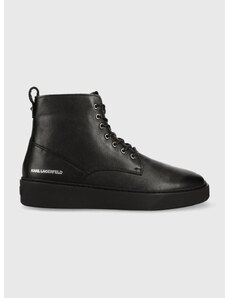 Kožená obuv Karl Lagerfeld FLINT FLINT pánske, čierna farba, KL53350