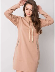 Fashionhunters Camel cotton dress