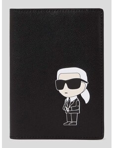 Kožené puzdro na karty Karl Lagerfeld čierna farba