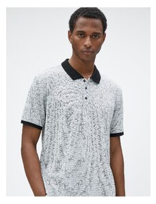 Koton Polo tričko s krátkym rukávom s geometrickou potlačou, slim fit