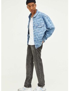 Rifľová bunda Tommy Jeans pánska, prechodná, oversize