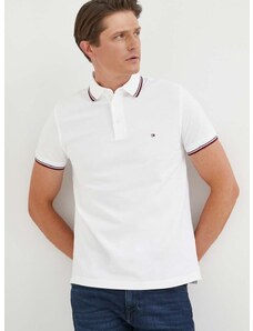 Polo tričko Tommy Hilfiger pánsky,biela farba,jednofarebný,MW0MW30750