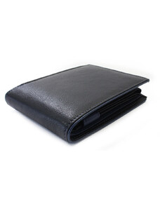 Arwel Čierna pánska kožená peňaženka s tmavo modrou zápinkou Marston
