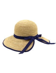 Dámsky slamený klobúk crochet s veľkou tvarovateľnou krempou - Marone