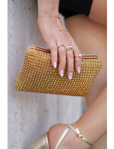 Paris Style Zlatá spoločenská clutch kabelka Shelly