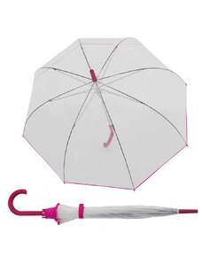 Doppler Nizza Transparent ružový - dámsky holový priehľadný dáždnik